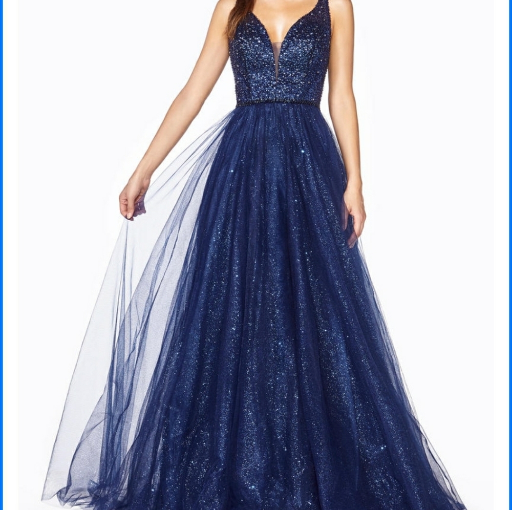 Cinderella Divine Navy Blue Gown NWT Size Small